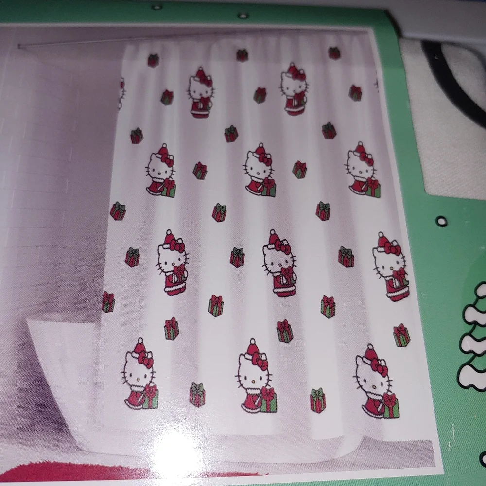 Hello Kitty christmas shower curtain